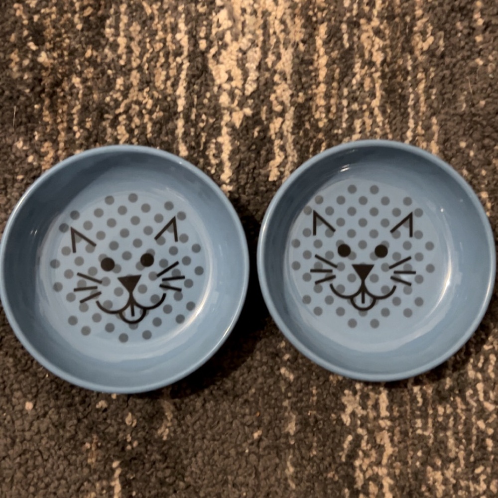 2 non-slip silicone bottom cat/kitten bowls